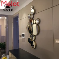 living room decorative mirror dining room sofa background wall creative wall hanging modern soft art circle combination mirror