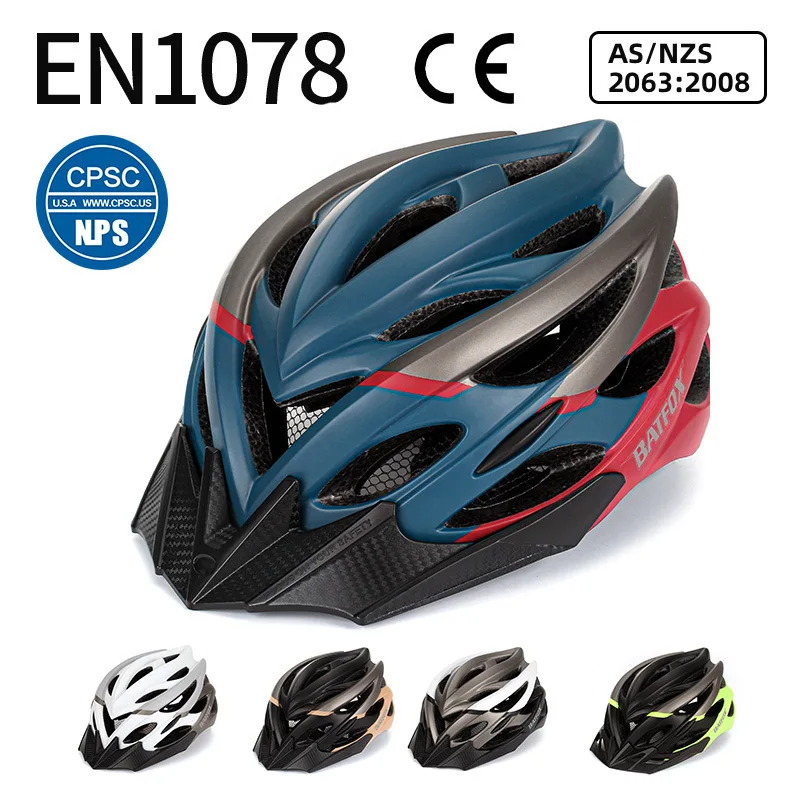 

BATFOX Comfortable Ultralight Light Helmet with Sun Protection Brim Cycling Mountain Road Bike Bicycle Night Taillight Helmets