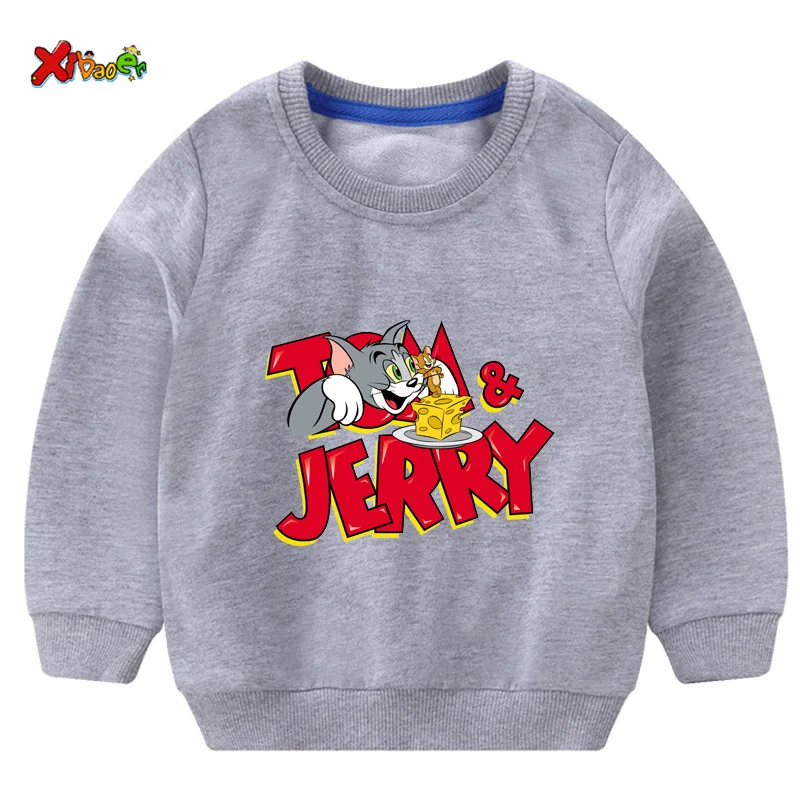 toddler girl sweatshirts baby boy hoodie children Pullover Tops Autumn Fashion Long Sleeve Cartoon Tom and jerry clothing