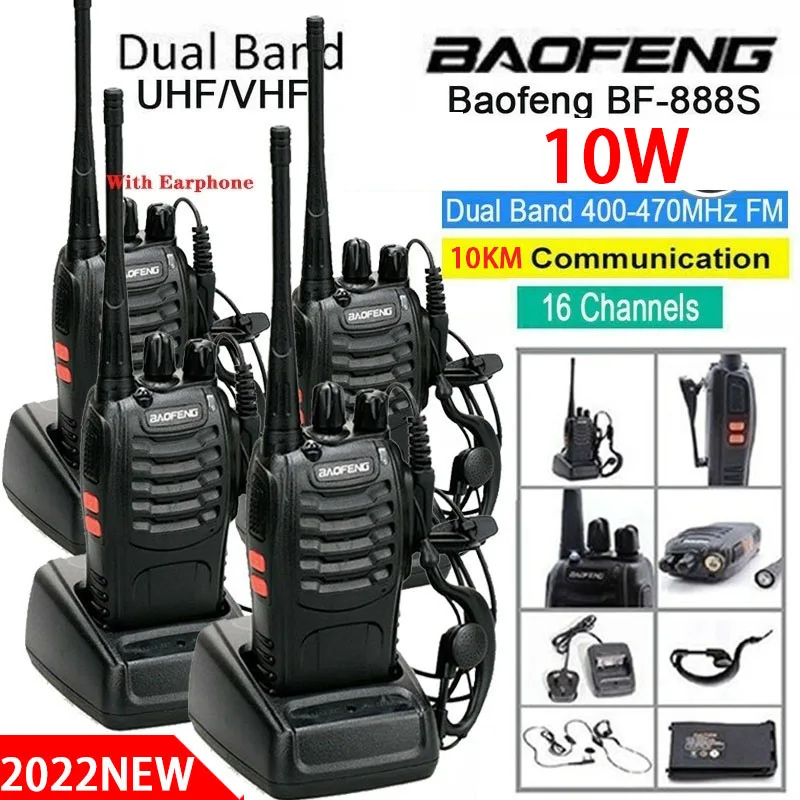 Фото 2022 Original New 2PC or 4PCS Baofeng BF-888S Walkie Talkie UHF 5/10W 400-470MHz BF888s BF 888S Cheap Two Way Radio Transceiver Мобильные 2022 Original New 2PC or 4PCS Baofeng BF-888S Walkie Talkie UHF 5/10W 400-470MHz BF888s BF 888S Cheap Two Way Radio Transceiver Мобильные