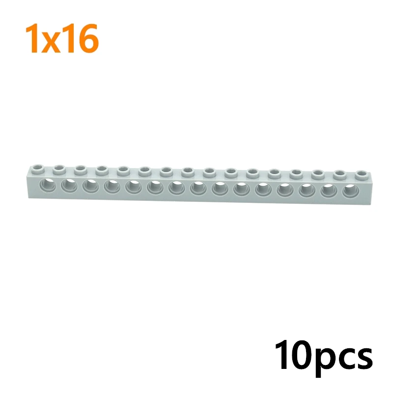 

1x16 with 15 holes 10PCS Building Blocks High-tech MOC Parts Perforated Bricks Assembles Particles 3703 Long Beam Toys for Kids