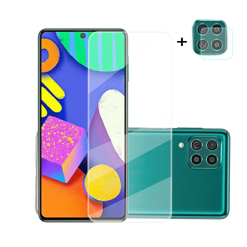 Vidrio de pegamento completo para Samsung M62, pel&iacute;cula protectora de pantalla para Samsung Galaxy M62, M42, F52, F12-1