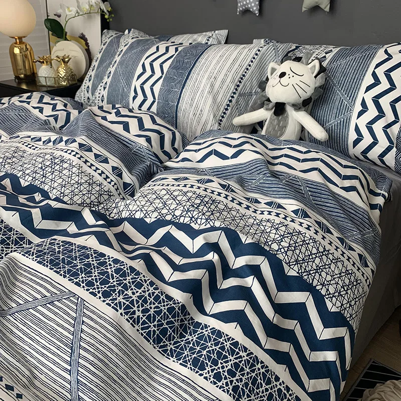 Скандинавский роскошный хлопковый комплект постельного белья эстетичный