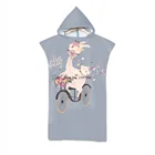 Быстросохнущее банное полотенце из микрофибры Outdooor, пончо с капюшоном и принтом Альпака для серфинга, сменный халат, банный халат, плащ, полотенце, мягкая пляжная одежда