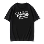 Забавные винтажные футболки 1973 на день рождения, графическая футболка с коротким рукавом, футболка сделано в 1973 году для пожилых людей до совершенства, футболка в стиле Харадзюку