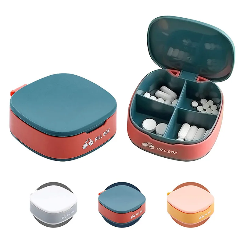 

4 Grid Nordic Style Pill Box Portable Travel Storage Medicine Boxes Tablet Dispenser Pill Case Dispensing Medical Kit Organizers