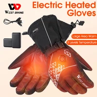 west biking usb rechargeable heated gloves winter cycling mtb bike gloves touch screen bicycle motorcycle ski heating gloves
