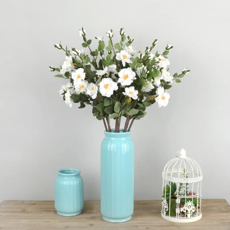

Artificial Flower Iceberg Chinese Rose Flower 72cm7 Head Dry Branch Rose Flower Home Living Room Decoration Valentine's Day Gift