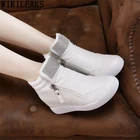 Женские кроссовки на платформе, увеличивающие рост кроссовки с кристаллами, Вулканизированная подошва, обувь для подъема, 2022