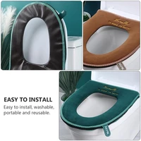 2pcs bathroom toilet seat covers winter warm toilet seat cushion pad with zipper thickened zipper with portable toilet cover