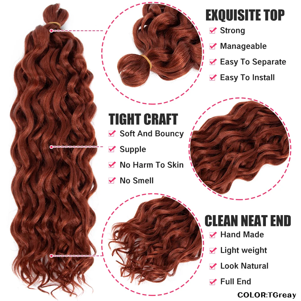 

Synthetic Crochet Braids Braiding Hair Extensions Ocean Wave Hair Hawaii Afro Curl Ombre Curly Blonde Water Wave Braid For Women