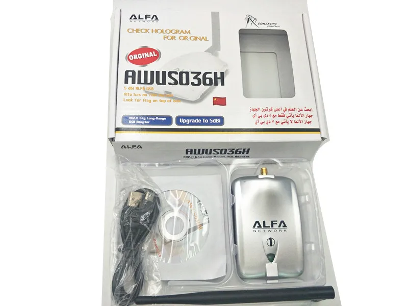 ALFA AWUS036NH сетевая Ralink 3070L Wifi карта 2000 МВт беспроводной WiFi USB адаптер с 5dbi anenna 1