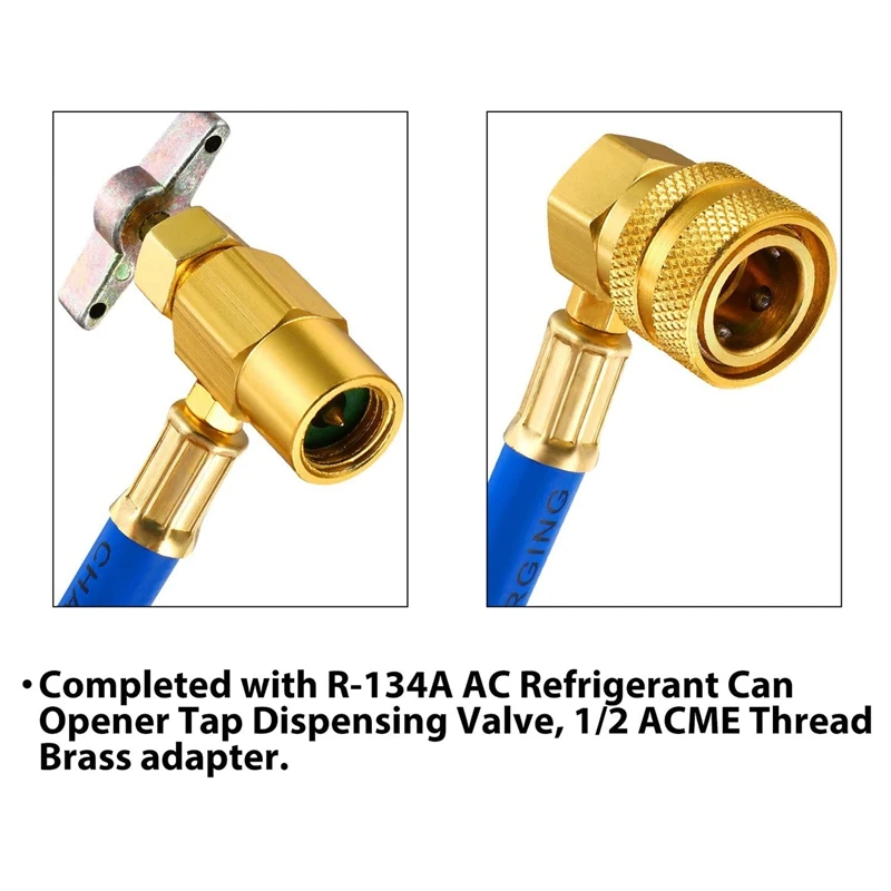 

BPV31 Hose Refrigerant Valve,Piercing Tap Valve Kits U- Charging Hose Refrigerant Tap with R134A R12/R22 AC 1/2 Replace