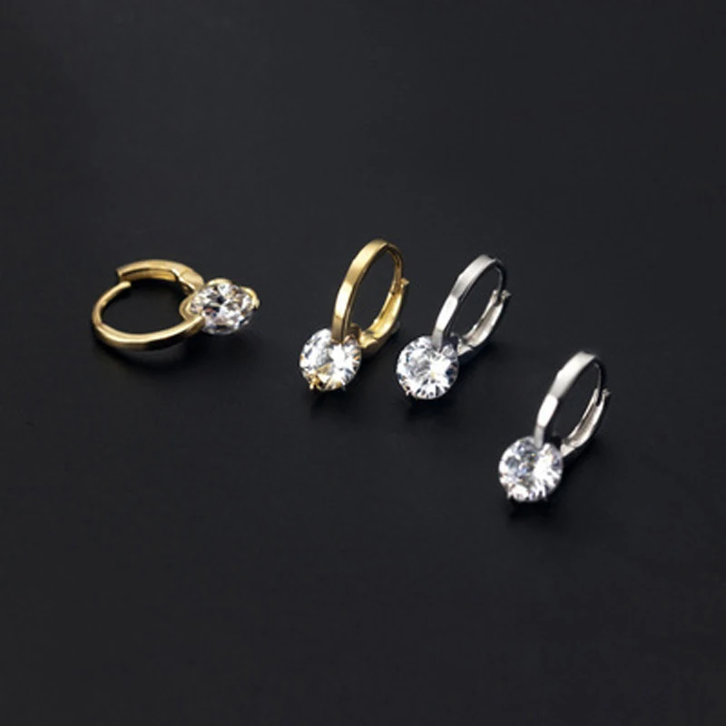 

2021 Newest Design Fashion Zirconia Crystal Gold Color Round Clip Earrings For Women Jewelry Accessories