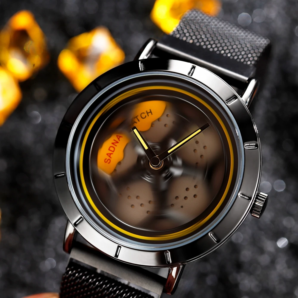 

[360° Spinning] SANDA 2022 Hot Sell Quartz Men Watch Racing & Furious Rotating Wheel Wristwatch Magnetic Clasp Relogio Masculino