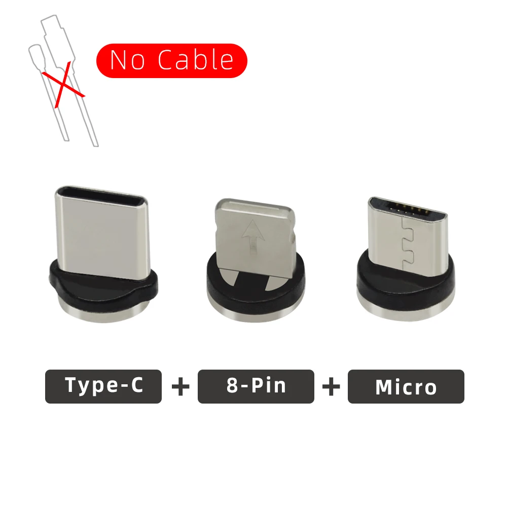 Only Plug no Cable CHAURE 1 м usb кабель для зарядки с магнитным креплением течет светильник для быстрой зарядки на борту самолета type c micro usb 8-pin Магнитный кабель для Xiaomi huawei Зарядное устройство - Цвет: Only Plug no Cable