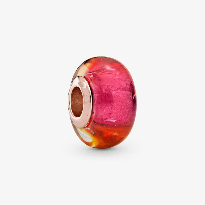

Summer Charms 925 Silver Original Fit Pandora Bracelets Sterling Silver Sunset Murano Glass Beads for DIY Women Jewelry