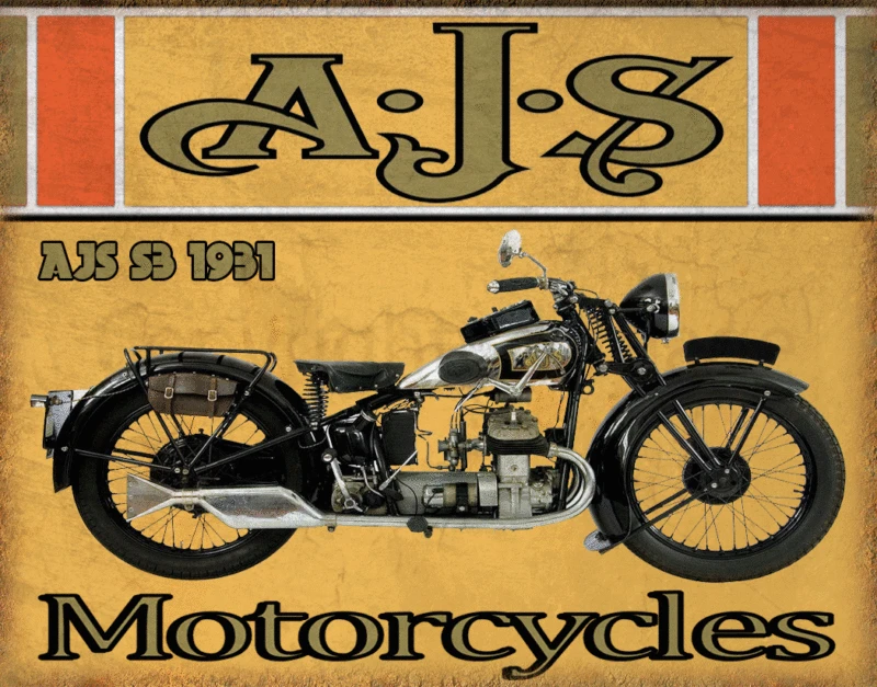 

AJS S3 1931 MOTORCYCLE METAL TIN SIGN POSTER WALL PLAQUE