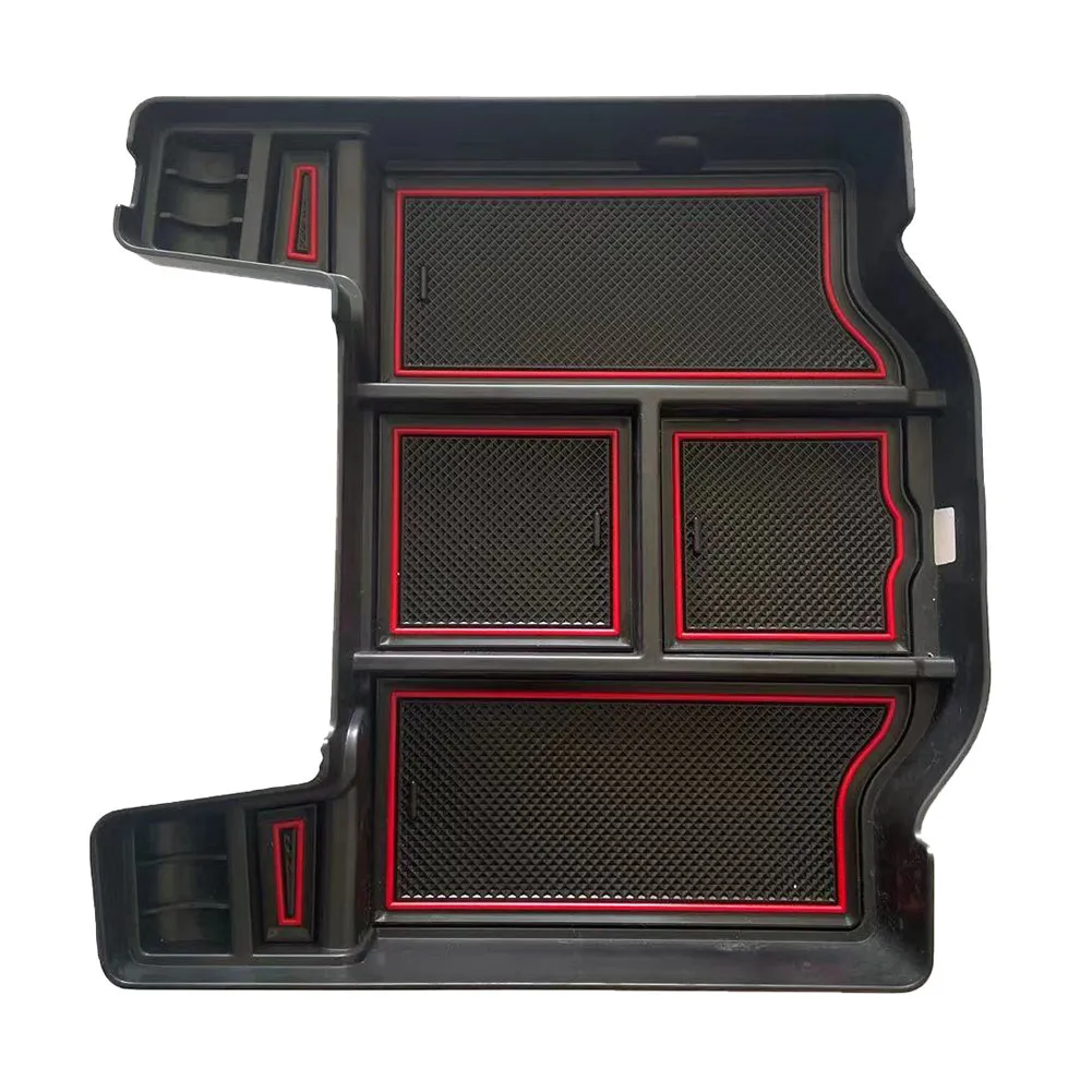 

Tray Armrest Box Storage Box Accessories Black+Red Case Center Console For Ram 1500 2019-2021 Dodge