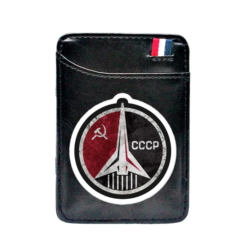 Новинка 2021 классический кожаный держатель для карт с цифровой печатью CCCP Space Force