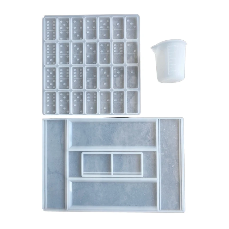 

Dominoes Epoxy Resin Mold Dominoes Storage Box Silicone Mold DIY Crafts Jewelry Storage Case Holder Casting Tools