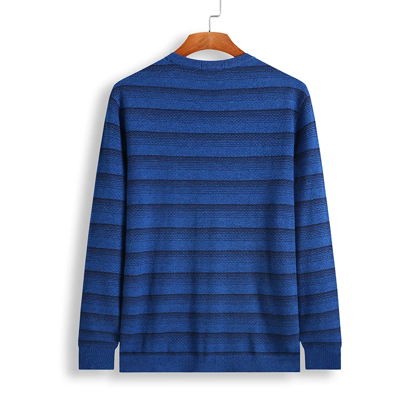Мужской хлопковый свитер с вязаным крючком в полоску | Мужская одежда