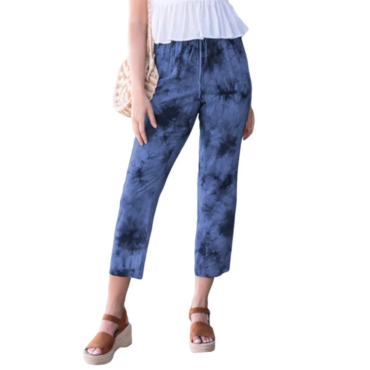 

Tie-dye Printing Gradient Womens Pants Plus Size Streetwear Drawstring Sweatpants Korean Harajuku Clothes 2021 Punk