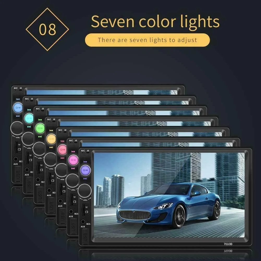 Автомобильный мультимедийный плеер 7 дюймов HD сенсорный экран 2 Din Bluetooth