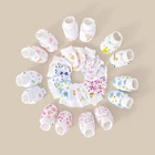 Детские перчатки с героями мультфильмов, шапка, чехол для ног, Хлопковые варежки, шапочка, Комплект носков для новорожденных