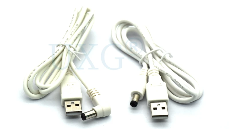90 прямоугольный USB-кабель 5 мм/2 1 мм вольт DC Barrel Jack зарядное устройство 5*2 кабель