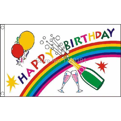

Happy Birthday Bottle Small Flag 3Ft X 5Ft Party Decoration Banner New
