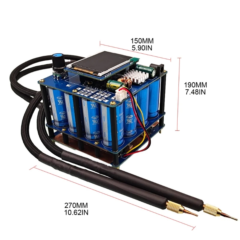 

Portable Small Home Need Spot Welder Equipment DIY Capacitor Pulse Spot Welding Machine Set Digital Display Welder Tools