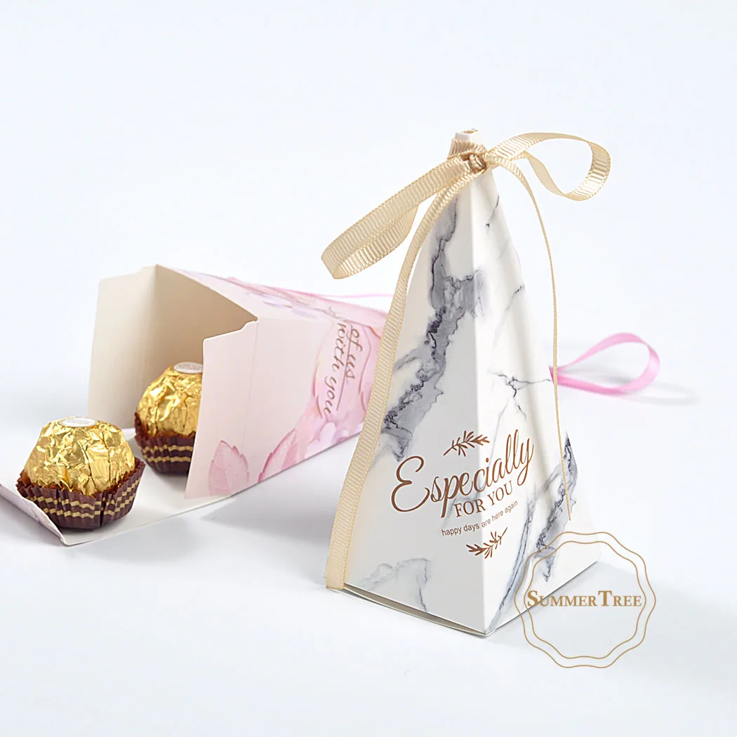 10 шт. креативная коробка для конфет свадебные сувениры детей треугольная