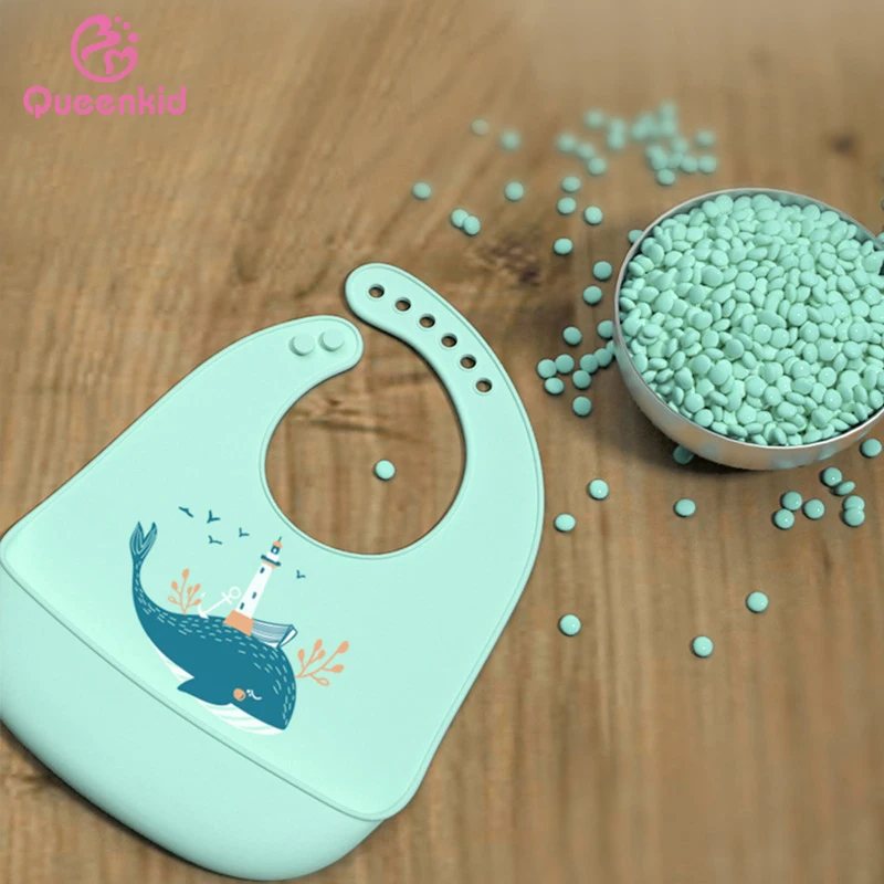 Baberos impermeables de silicona suave para beb&eacute;, alimentaci&oacute;n s&oacute;lida, dibujos animados, vajilla de silicona sin BPA-3