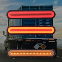 2x 100 led trailer truck brake light waterproof neon 3 in 1 halo ring tail brake stop light flowing turn signal light lamp