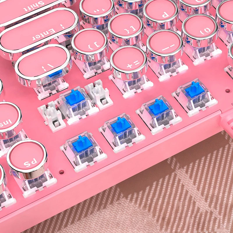 

Gaming Mechancial Keyboard 104 Keycaps Retro Punk Keyboard Hot Swap Mechanical Switch Green DIY Keyboard for Gaming E-sport
