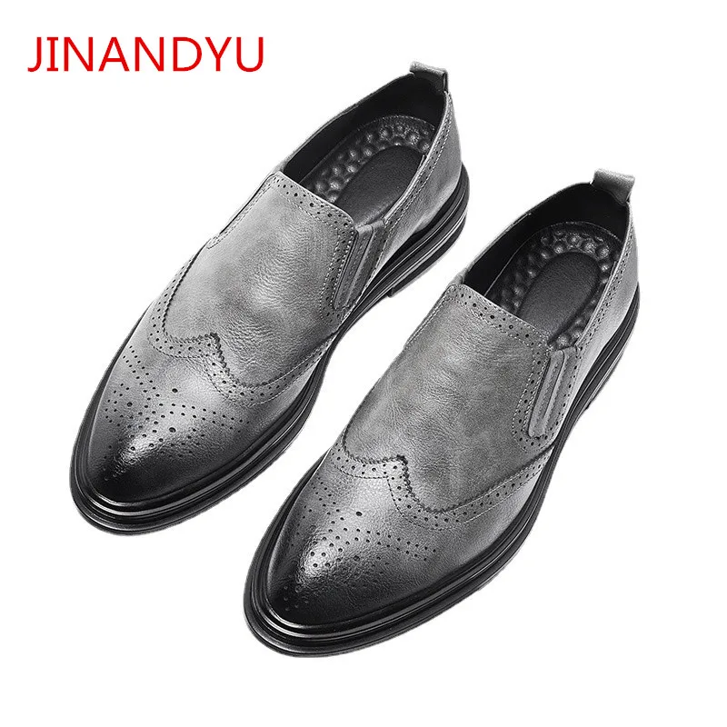 

Brogues Men's Formal Dress Loafers Shoes for Men Oxfords Wedding Shoes Male Classic Elegant High Quality Leather Men Party Shoes