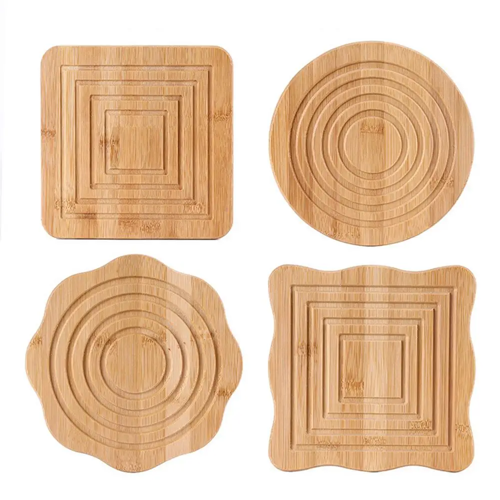 Бамбуковый изоляционный коврик подстилка для посуды противоожоговая подставка