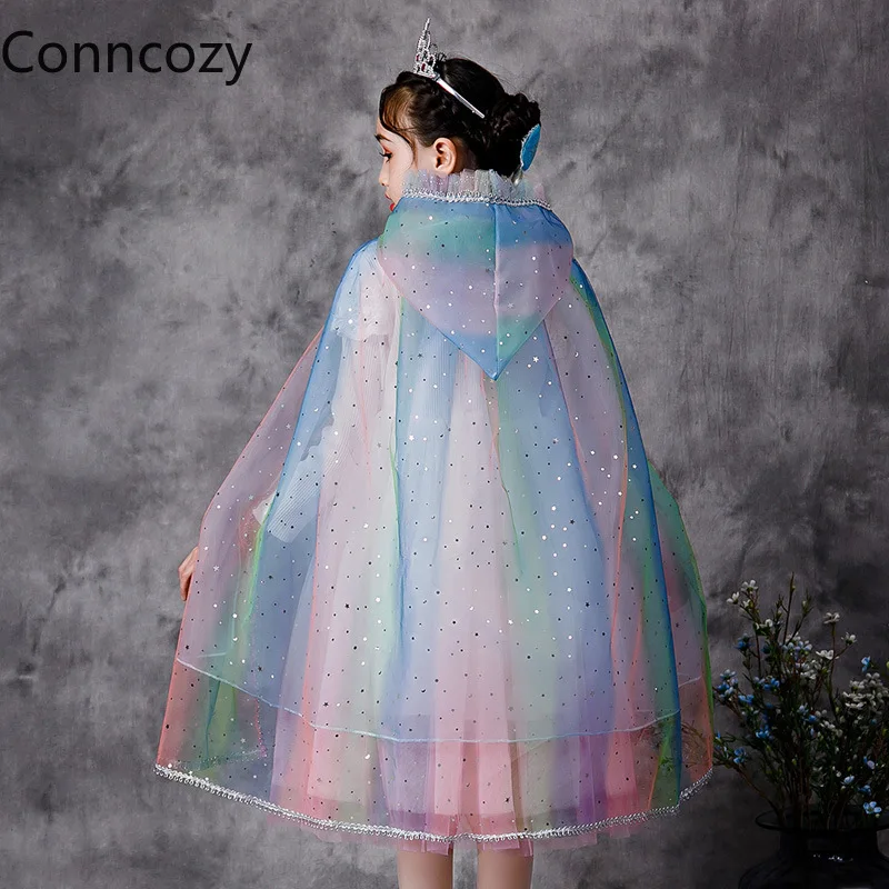 

Плащ детский тюлевый, розово-синий, с вуалью, с блестками