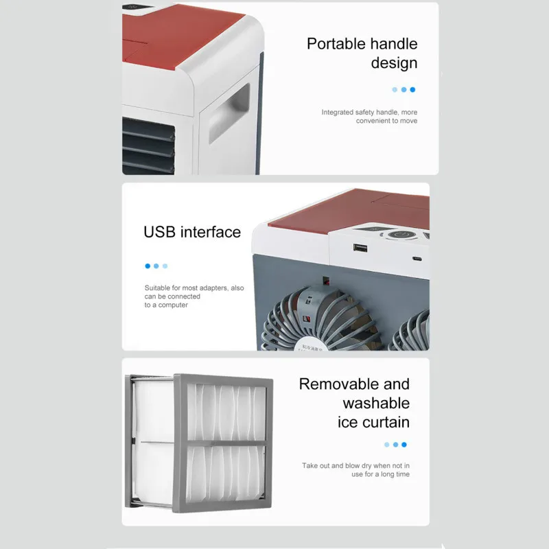 

Portable Air Conditioner, USB Air Cooler Fast Cooling, Water Cooler For Home And Office Ventilador Fan High Quality