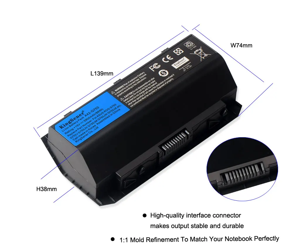 Смартфон Kingsener A42 G750 ROG G750JM G750JS G750J G750JW G750JH G750JX G750JZ Series 15V 88WH 5900 мАч|Аккумуляторы для