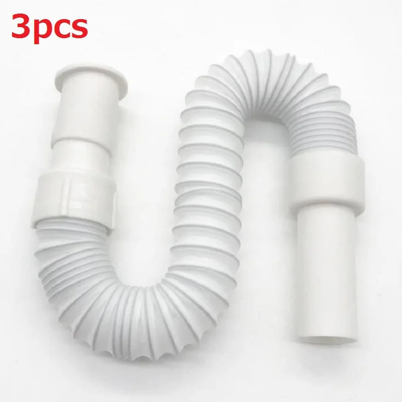 3 шт. S Trap сливный шланг для ванной комнаты гибкий анти запах труба раковины