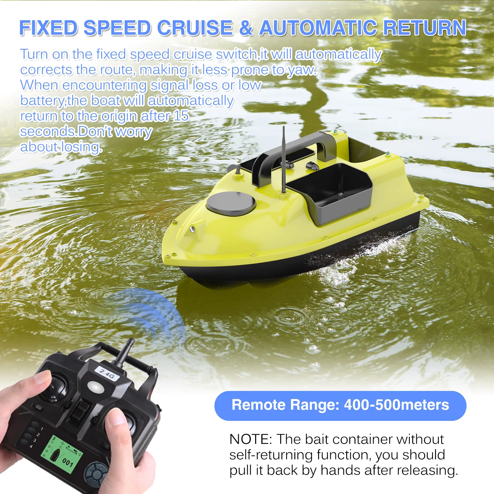 

GPS рыболовная умная RC приманка лодка с 3 контейнерами для наживки Автоматическая Беспроводная приманка лодка с 400-500 м дистанционный диапазо...