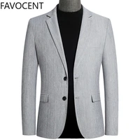 2022 new suit jacket mens fashion tops slim handsome spring autumn male suits coat british casual mens white blazer jacket solid