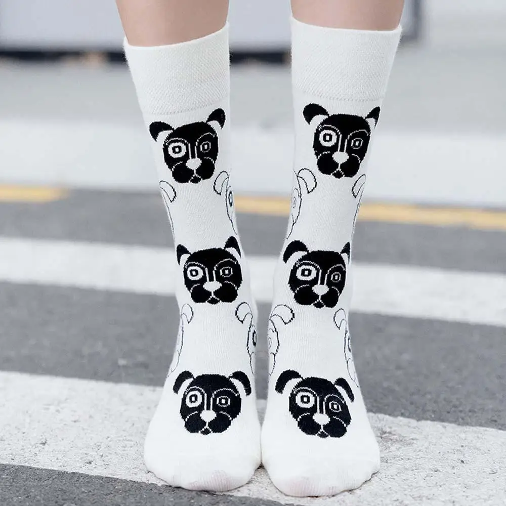 Женские забавные модные носки женские хлопковые с мультяшным принтом Харадзюку