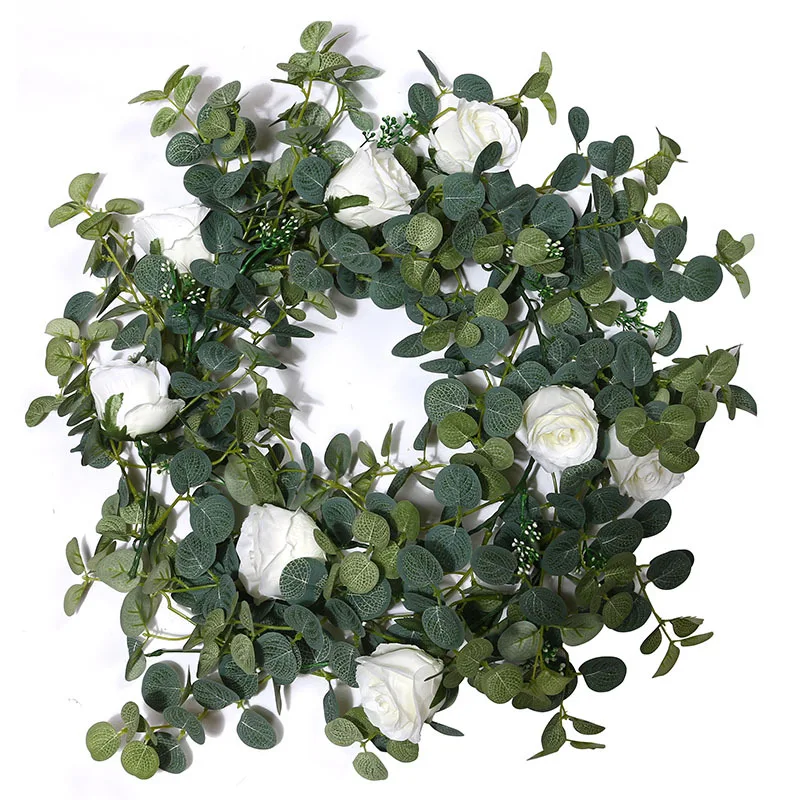 New camellia with berries flower vine money leaf simulation eucalyptus without shipping 7.23 | Дом и сад