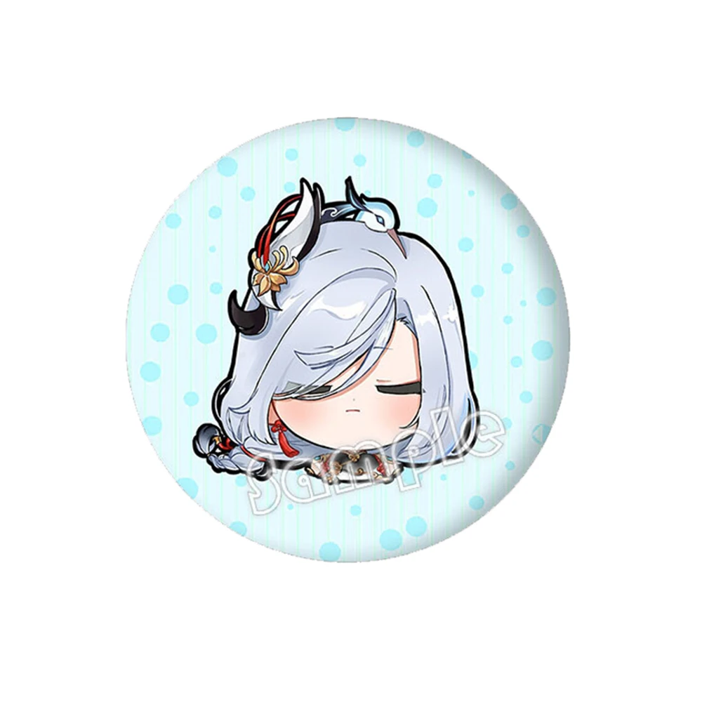 Genshin Impact Shenhe Badge Yae Miko Brooch Pin Cosplay Accessories For Clothes Backpack Decoration Gift Home Decor |