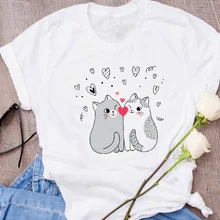 Женская одежда с рисунком кота принтом в виде животных цветочный