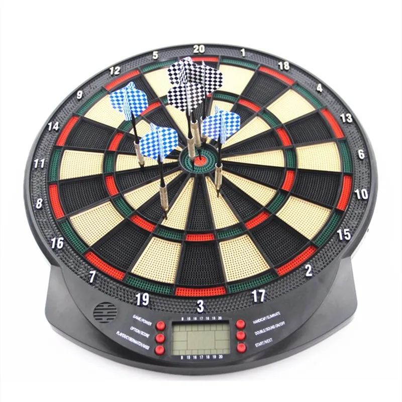 15 Inch Electronic Darts Board Set LCD Display Automatic Score Dart Plate Scoring With Voice 27 Games 6pc Soft | Спорт и развлечения