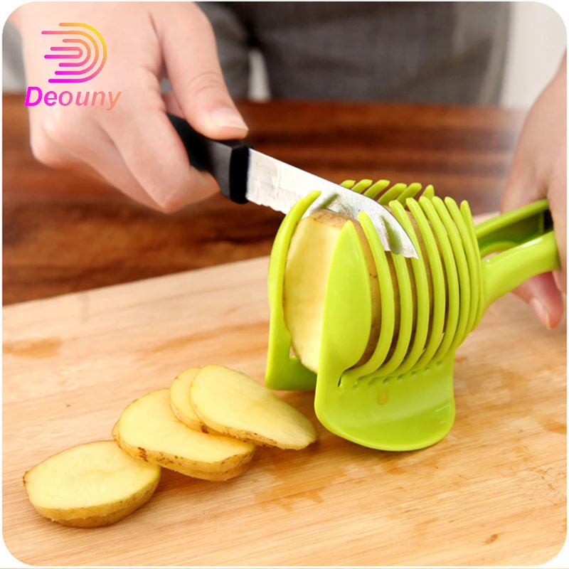 

DEOUNY Lemon Slicer Multi-Function Handheld Vegetable ＆ Fruit Cutting Rack Tomato Potato Slice Cooking Tool Kitchen Accessories
